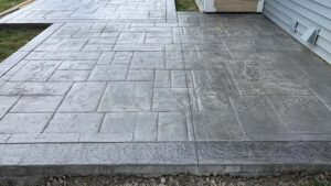 Stamped concrete patio surface
